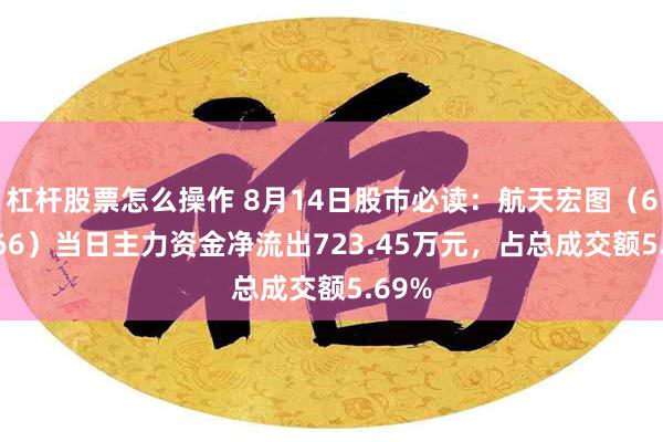 杠杆股票怎么操作 8月14日股市必读：航天宏图（688066）当日主力资金净流出723.45万元，占总成交额5.69%