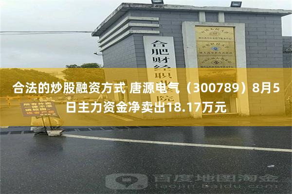 合法的炒股融资方式 唐源电气（300789）8月5日主力资金净卖出18.17万元