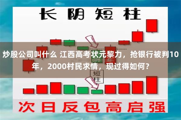 炒股公司叫什么 江西高考状元黎力，抢银行被判10年，2000村民求情，现过得如何？